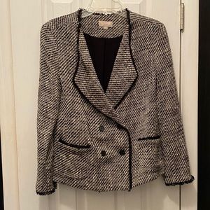 LOFT black and gray tweed blazer